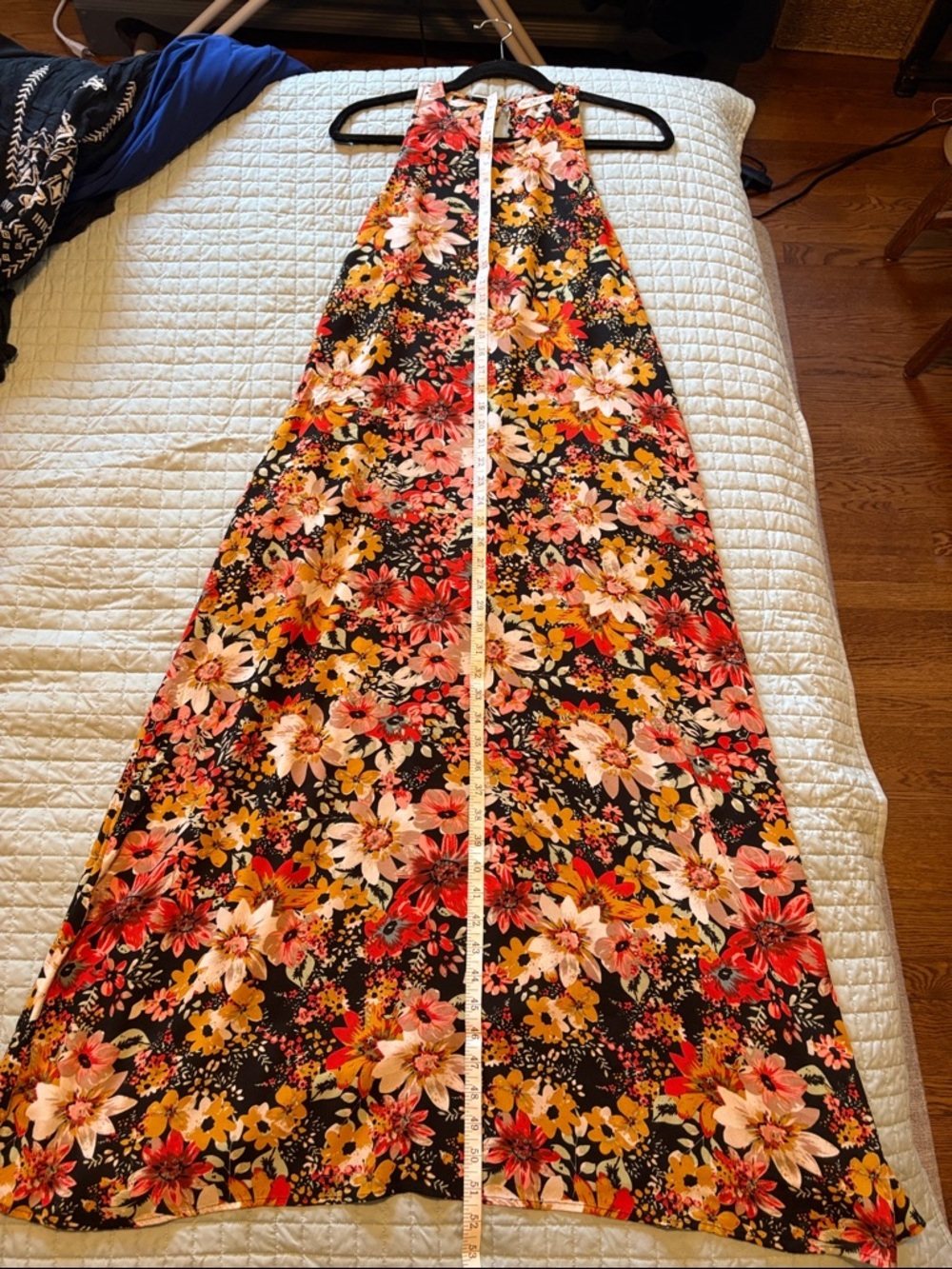Natural Life Sleeveless Black Floral Maxi Dress with Orange and Yellow Blooms - Picture 7 of 8